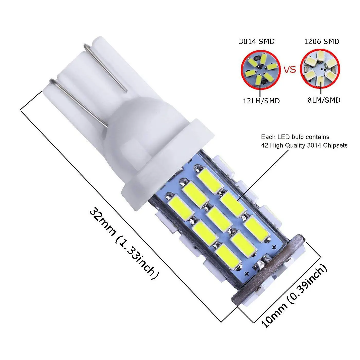SHGO HOT-20pcs Super Bright RV Trailer T10 for 921 194 42-SMD 12V Car Backup Reverse LED Lights Bulbs Light Width Lamp Xenon W | Освещение
