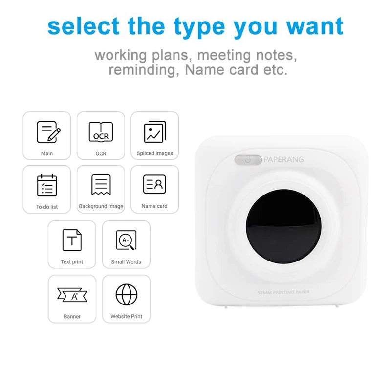 PAPERANG P1 Термальность принтер с печати документов Портативный Bluetooth 4 0 фотопринтер