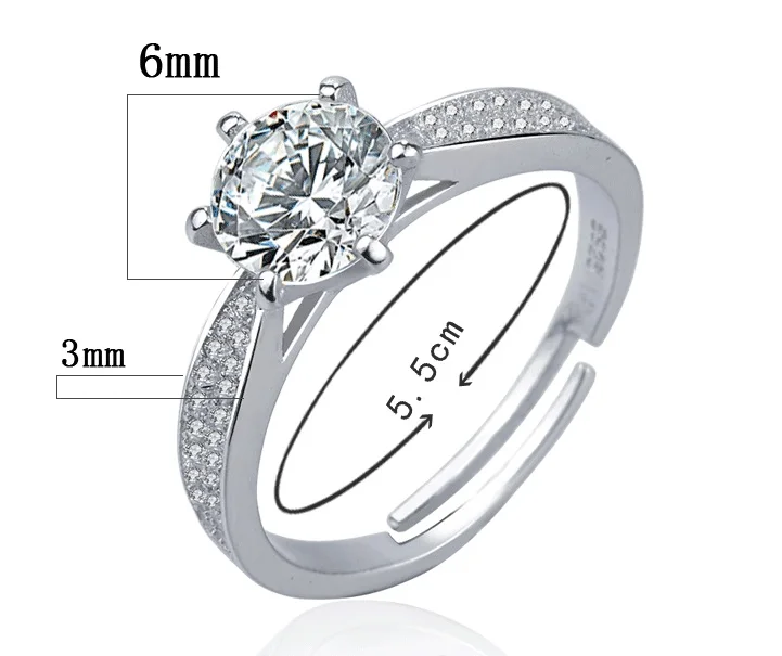New 925 Sterling Silver Wedding Bands Ring for Women Jewelry Crystal from Austrian Engagement Anniversary Gift | Украшения и