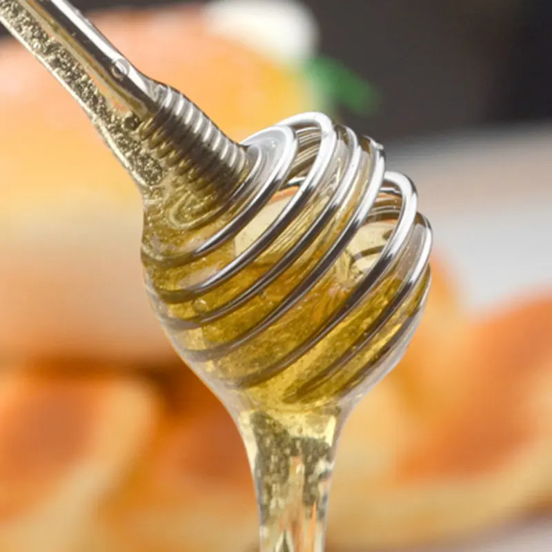 

Stainless Steel Honey Spoons Dipper With Unique Spiral Design Kitchen Tools