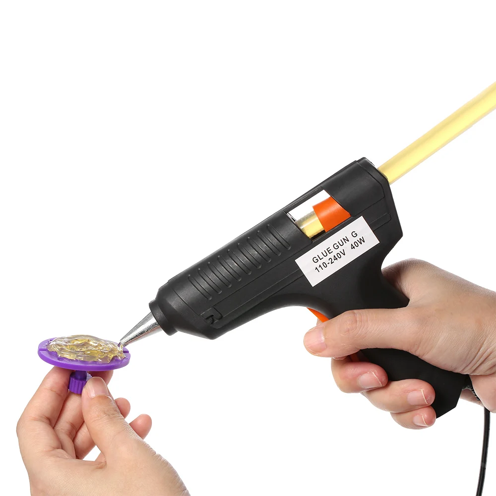 

110-240V 40W Hot Melt Glue Gun Set Professional DIY High Temp Heat Melt Paintless Dent Repair Tool With Hot Melt Glue Sticks
