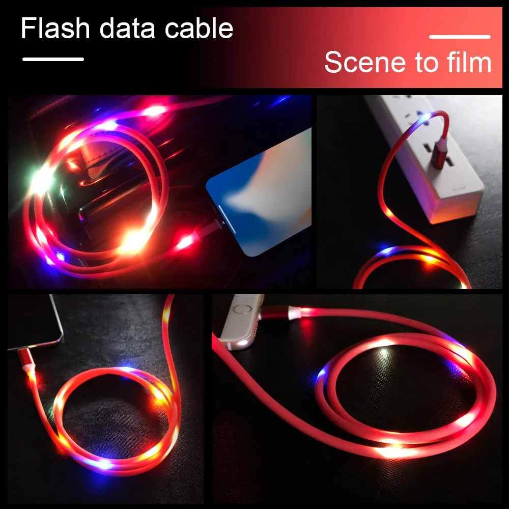 KISSCASE Micro USB кабель 2A Быстрая зарядка для Samsung LED Голосовое управление передачи