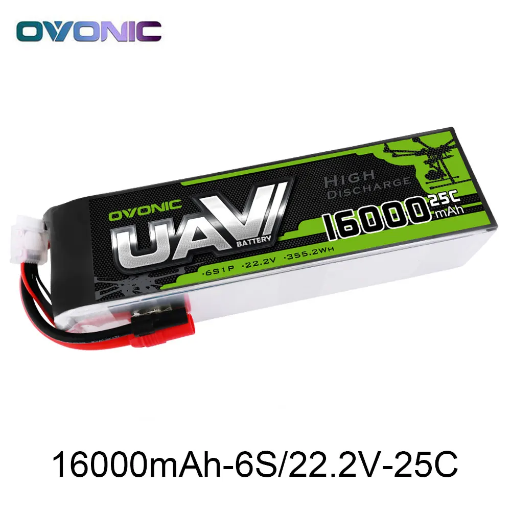 

Аккумуляторы OVONIC 16000 мА · ч 6S Lipo 22,2 в 25C с разъемом AS150 XT150 для дрона DJI GRYPHON GD-X8