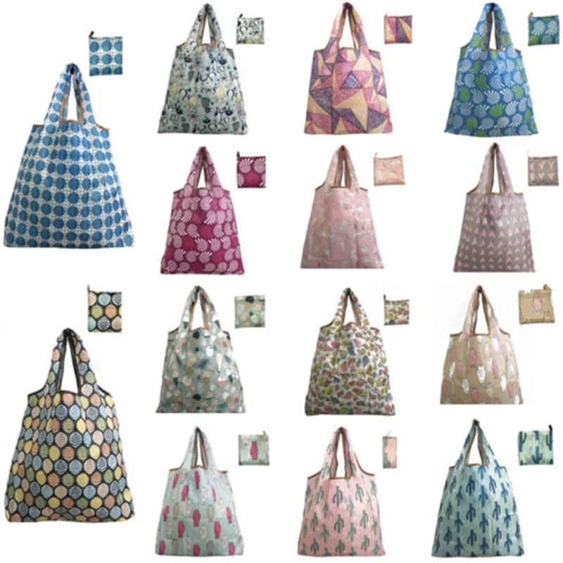 Waterproof Folding Reusable Eco Shopping Shoulder Bags Pouch Tote Clip Bag for two size | Багаж и сумки