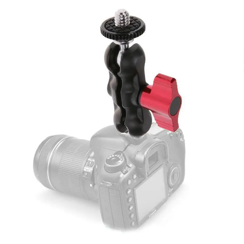 Magic 1/4 дюйма зажим двойной шаровой головкой кронштейн адаптер для DSLR камеры ЖК