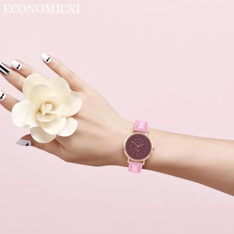 ECONOMICXI2019 простые часы с номером Круглые Женские Аналоговые из сплава Relogio Feminino для