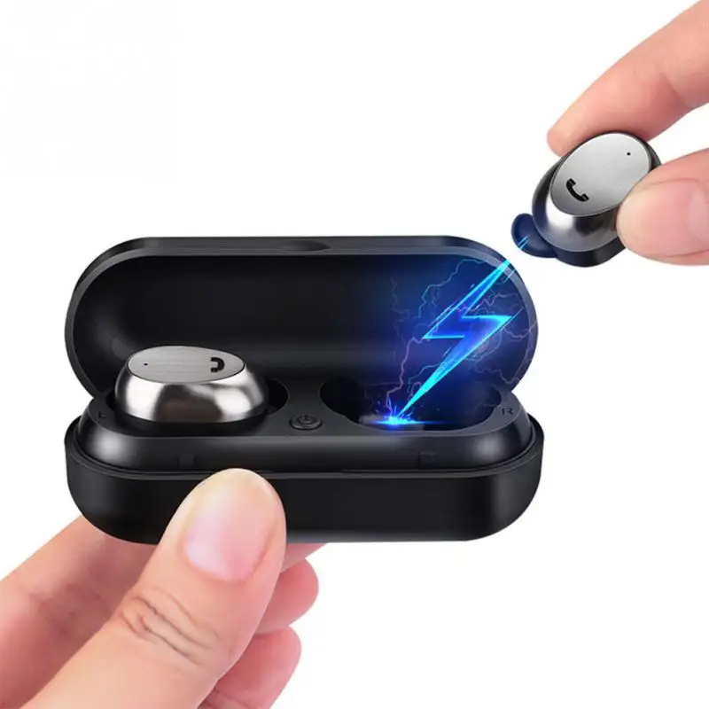 Wireless Earphones Charge Bluetooth Earphone With Mic Super Mini Metal 72.4*32*27mm | Электроника