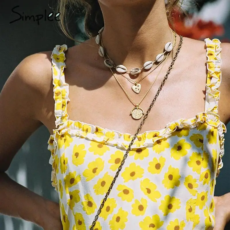 Просто элегантно с принтом в виде подсолнухов летние женские платье без рукавов