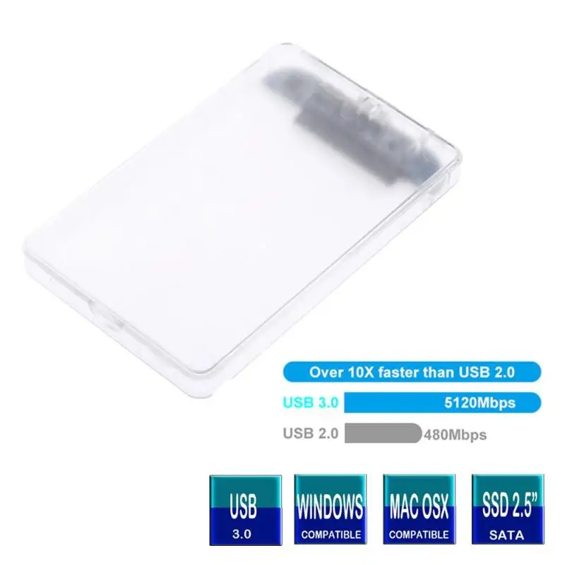 Прозрачный чехол для жесткого диска 2 5 дюйма USB 3 0 Sata 6 Гбит/с|Корпус диска| |
