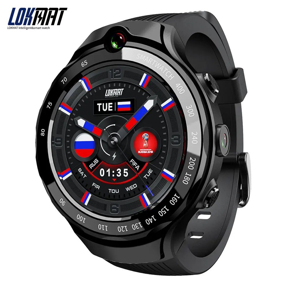 LOKMAT LoK02 4G Смарт-часы телефон MTK6739 1G+ 16G Android 7,1 фитнес-браслет 400*400 AMOLED 5MP+ 5MP двойная камера умные часы мужские