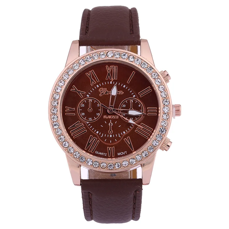 Женские кварцевые часы с римскими цифрами из ПУ кожи|watch for|watches for ladieswatch women |