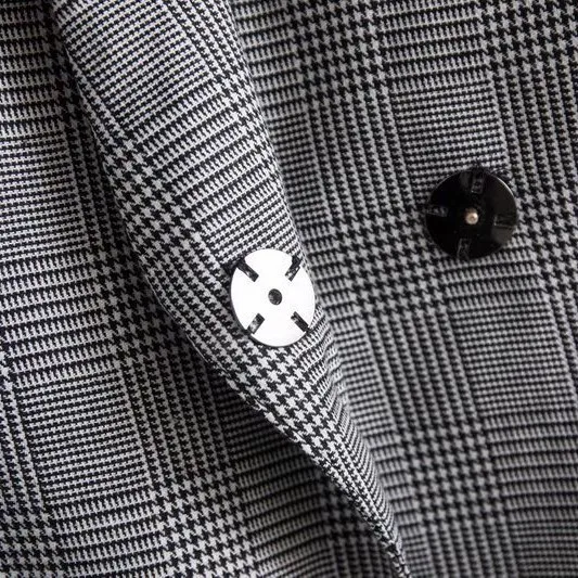 Queechalle 2021 Spring Autumn Plaid Suit Jacket Coat Female Back Split Formal Workwear Notched Office Lady Coats Women's Blazer