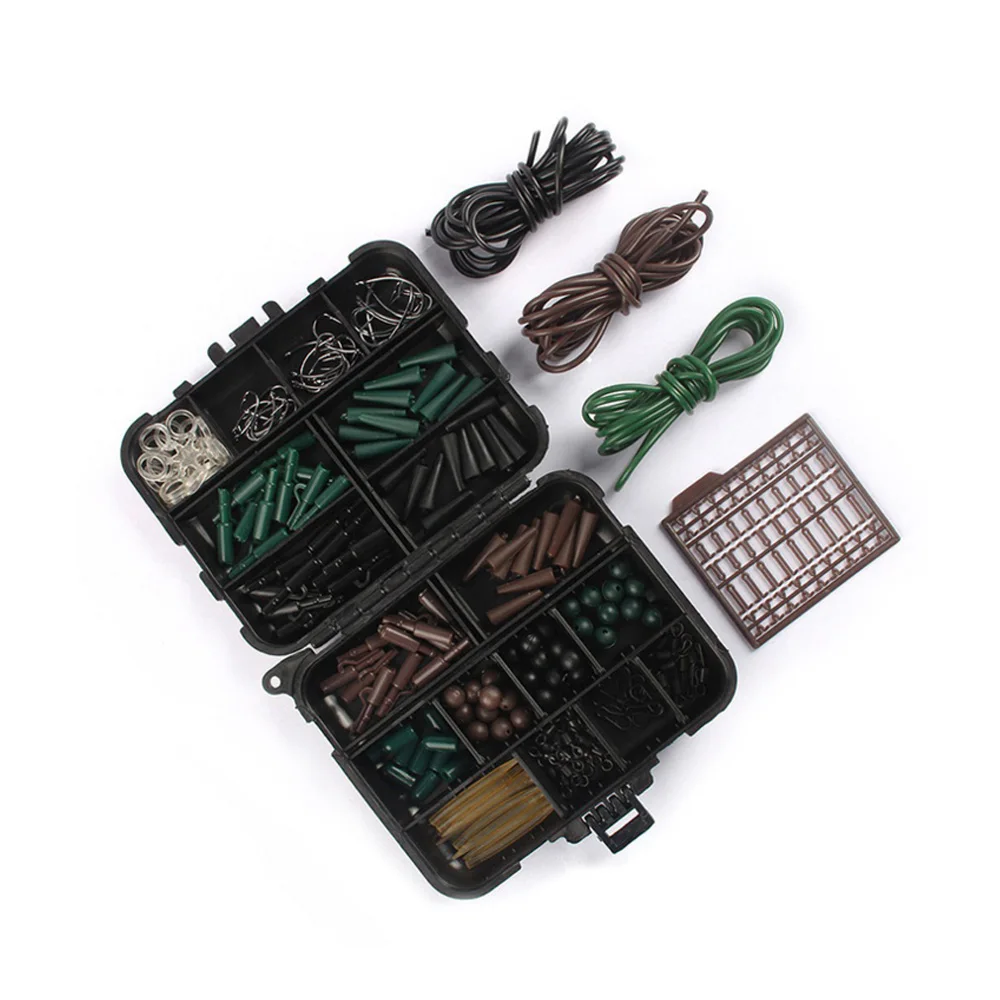 1set Assorted Carp Fishing Accessory Line Scissors Stopper Hook Swivel Rubber Sleeve Sinker Lock Hair Rig Etc. Terminal Tackle | Спорт и