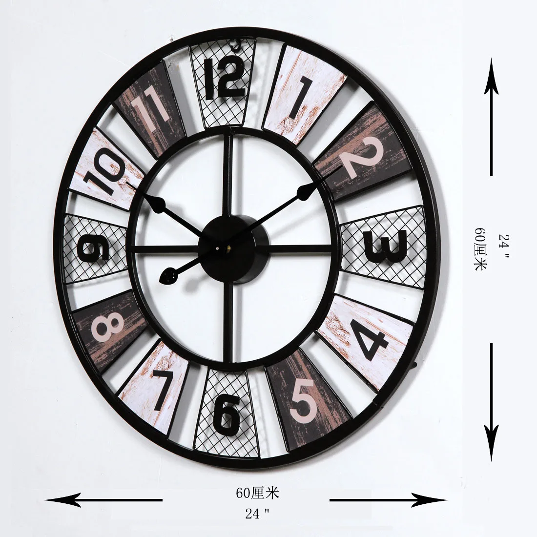 

Metal Retro Wall Clock Large Modern Design Living Room Decoration European Vintage Art Clocks on The Wall Watches Home Decor