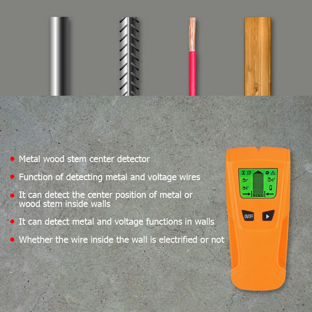 [Multi Scanner Stud Finder] Wall Sensor Finder Center Finding with Live AC Wire Wood Warning Detection | Инструменты