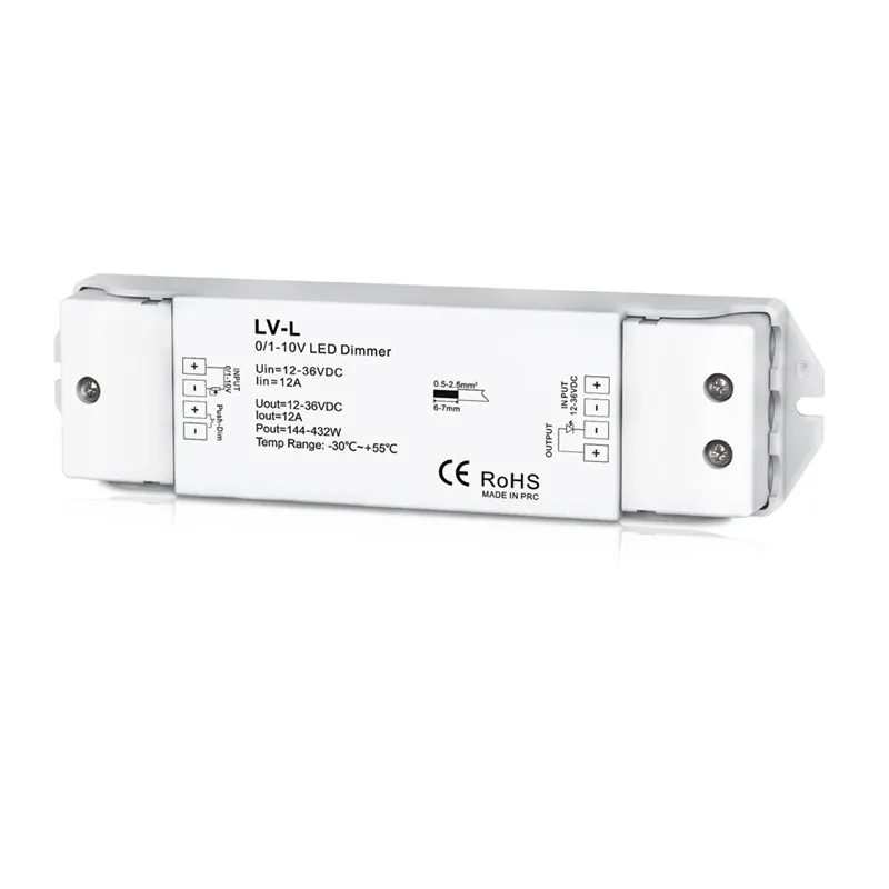 CLAITE LV-L DC12-36V To 0/1-10V PWM Constant Current LED Dimmer Controller for Single Color Strip Light | Освещение
