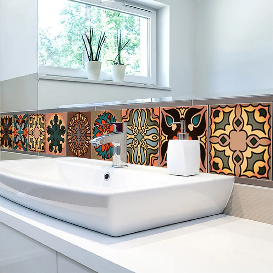 Moroccan Tiles PVC Waterproof Self adhesive Wallpaper Furniture Bathroom DIY Arab Tile Sticker | Дом и сад