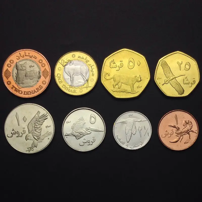 Палестинского 8 Монеты 2010 Животные UNC Uncirculated коллекции и специальным монеты 100%