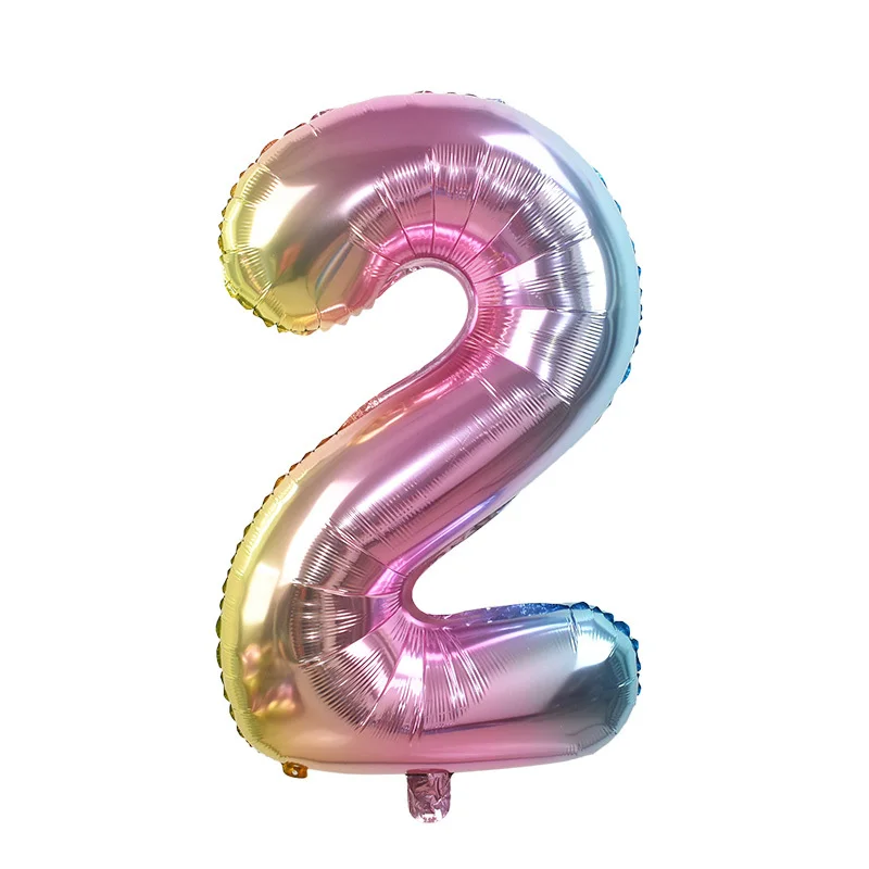 1 шт Радуга Фольга шары Красочные число баллон 18th 20th 30th День рождения украшения