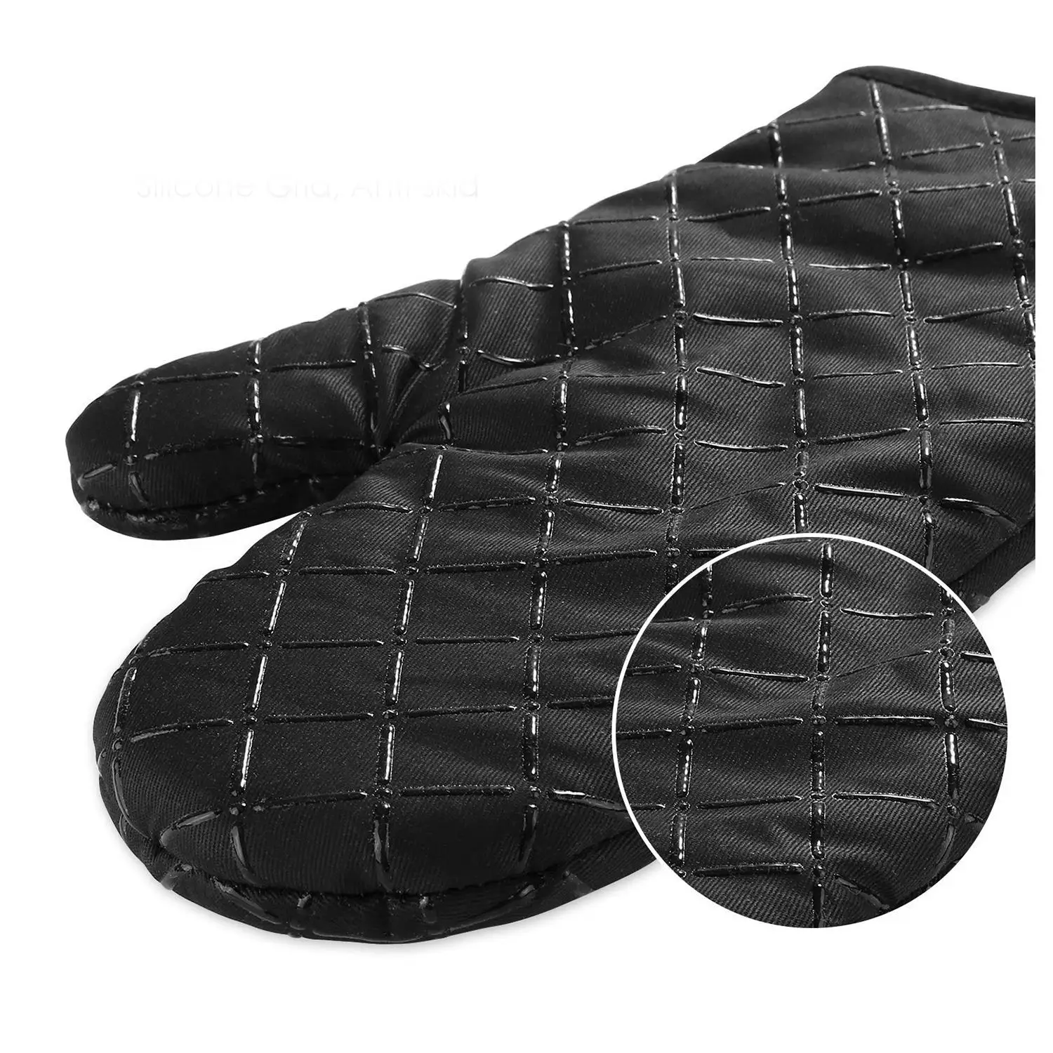 New-Oven Gloves Non-Slip Kitchen Oven Mitts Heat Resistant Cooking for Baking Barbecue Potholder Black 1 Pa | Дом и сад