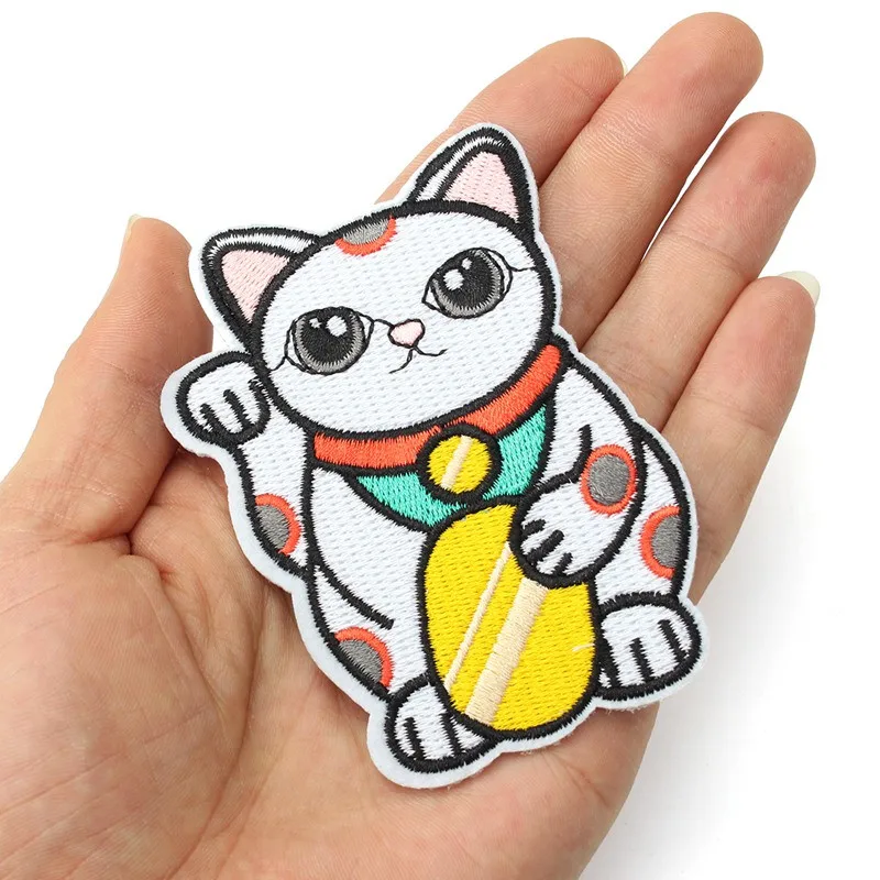 1 шт. приклеиваемая нашивка Lucky Cat для джинсов курток Женская милая одежды ткани