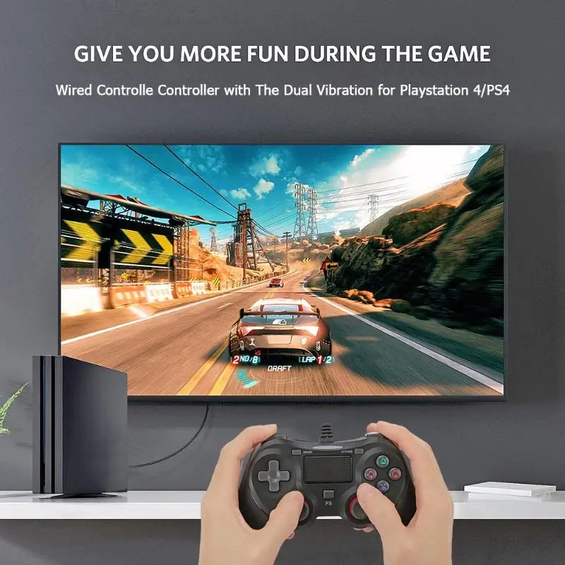Проводной контроллер с двойной вибрацией для Playstation 4/PS4 игровой геймпад джойпад