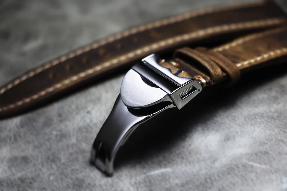 

20 21 22mm Handmade Universal Watchbands Genuine Leathe Wrist Strap Belt outdoor motion Retro Wristband for Tudor Omega Mido