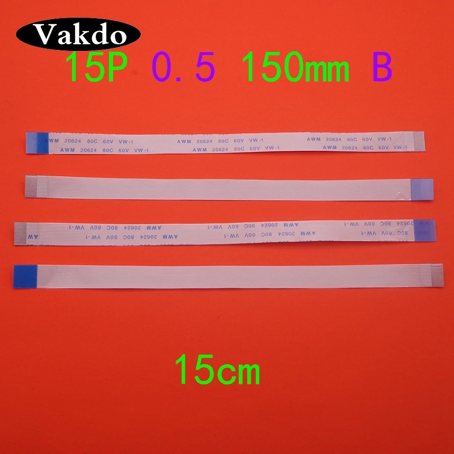 

100pcs 15cm FFC FPC Flexible Cable Touchpad flex cable Length 15cm 15 Pin 15P 0.5mm 150mm B