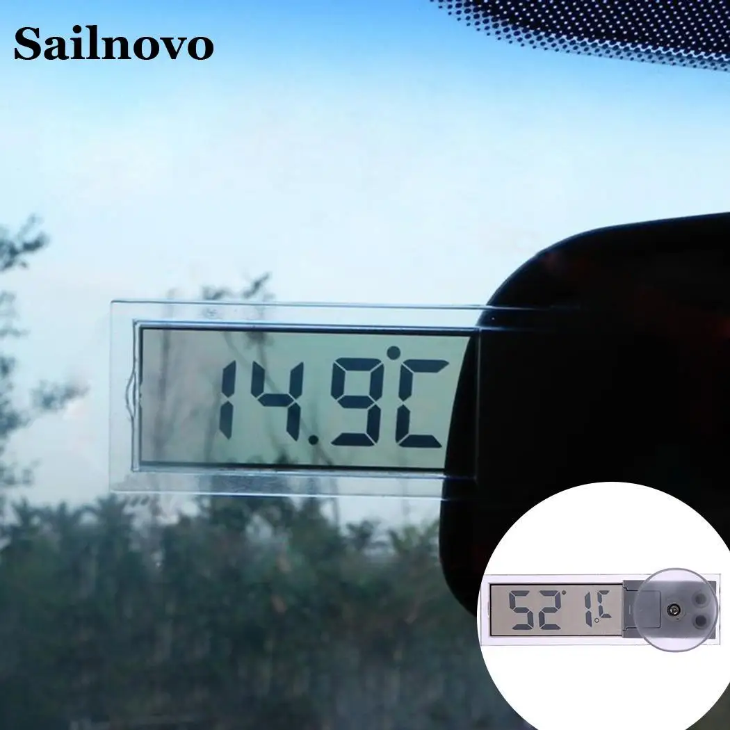 Электронный Автомобильный цифровой термометр на присоске прозрачный ЖК-Авто