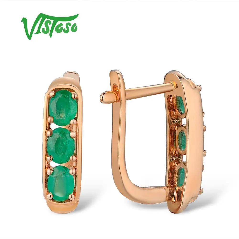 VISTOSO золотые серьги для Для женщин 14K 585 из розового золота и элегантных