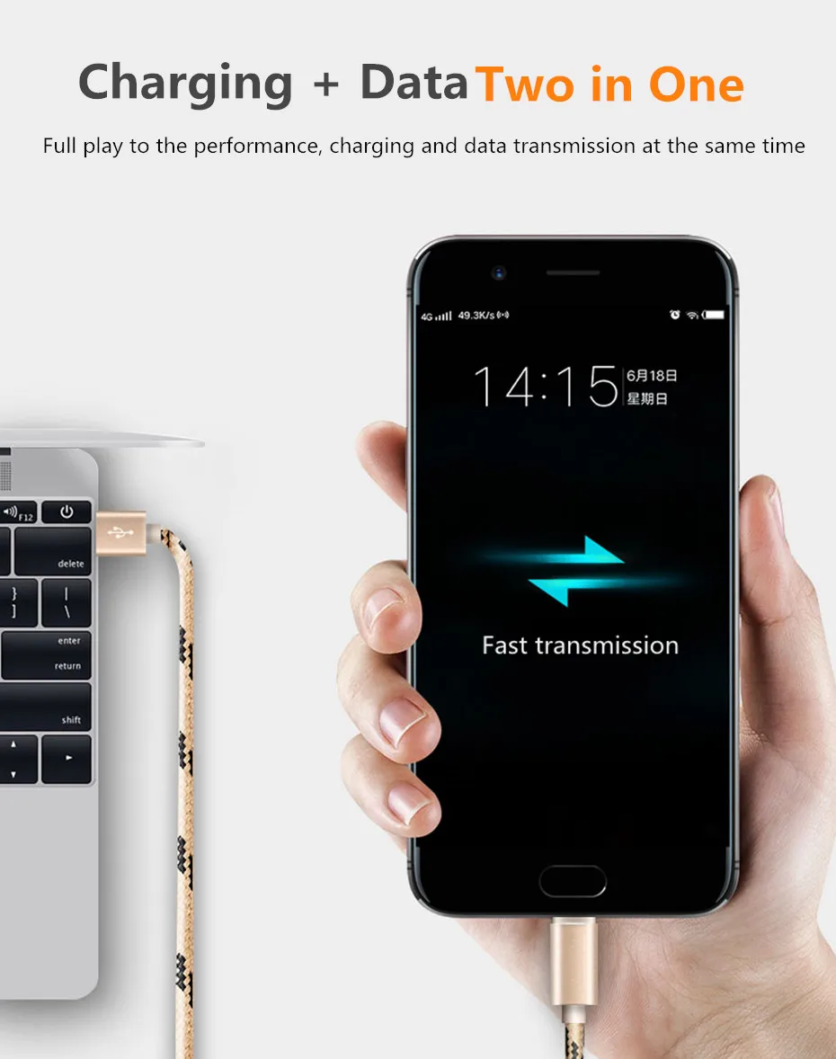 Micro USB кабель для huawei Xiaomi Redmi Note 5 Pro 4 6a Реверсивный быстрое зарядное устройство