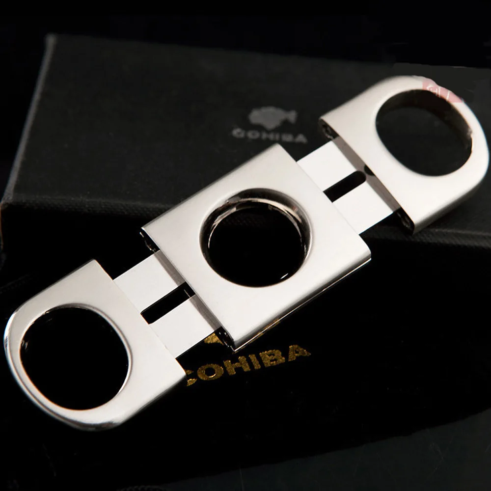 Сигарета COHIBA с двойными лезвиями из нержавеющей стали длинный Карманный резак