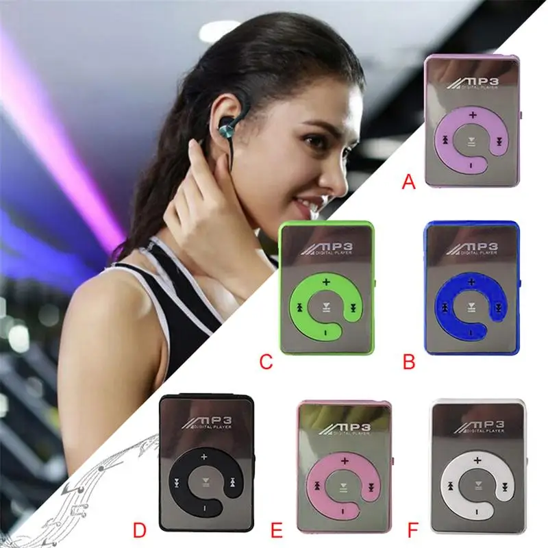 6 цветов зажимы mp3-плеер мини Поддержка 8 ГБ TF карта с usb-кабелем и наушниками |