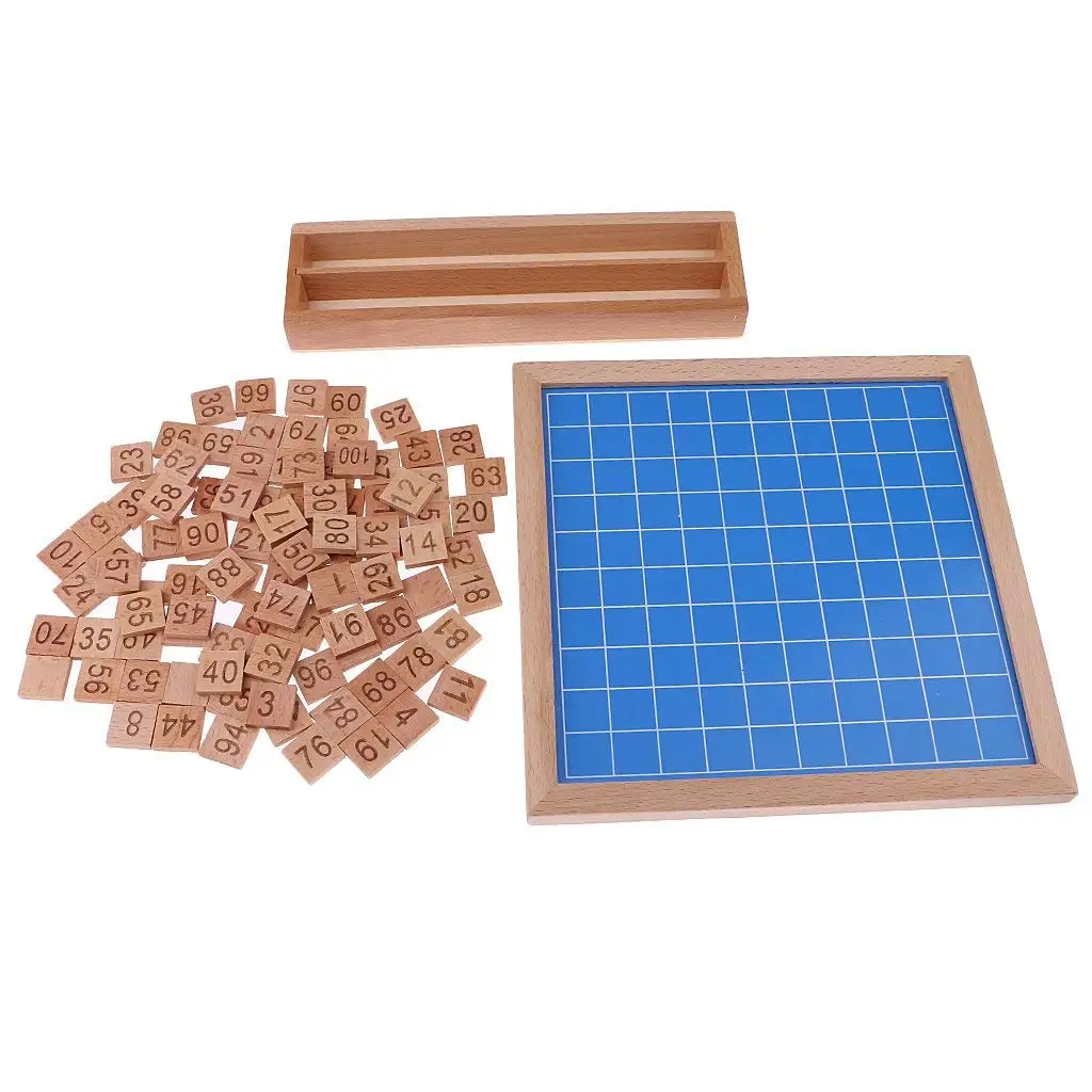

Montessori Educational Toys Mathematical 1-100 Continuous Counting Number Board Early Learning for Baby Kids Christmas Gift
