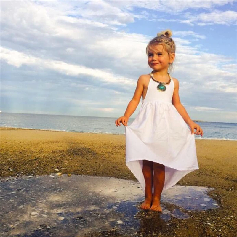 Летнее платье для маленьких девочек необычное Бандажное однотонное милое с
