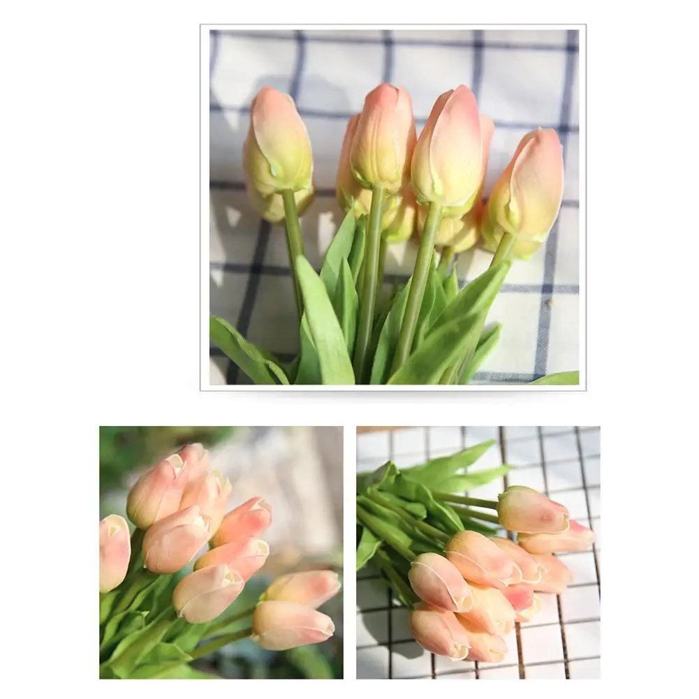 1 шт. 32 см искусственная кожа искусственные тюльпаны цветы для свадьбы свадебный
