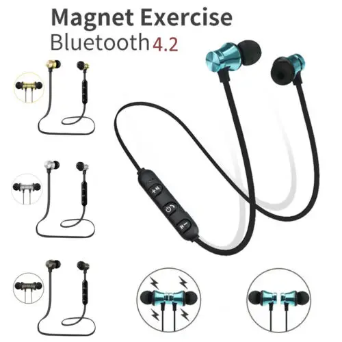 Металлические Магнитные беспроводные Bluetooth наушники Спортивная гарнитура