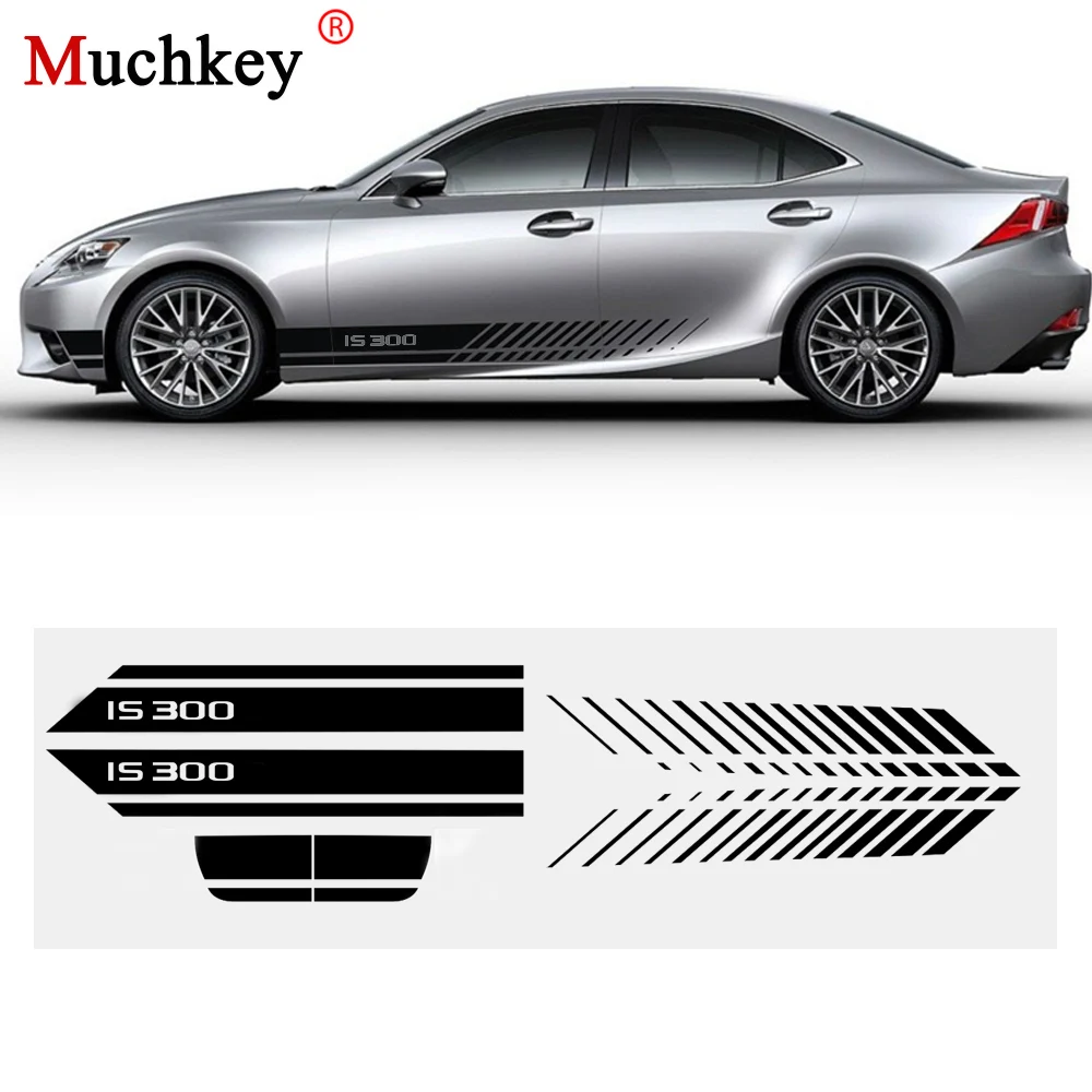 

Car Two Sides Body Decal for Lexus IS300 Logo Sticker Decoration Decals DIY Racing Body Sticker Car body Stripes Stickers 200cm
