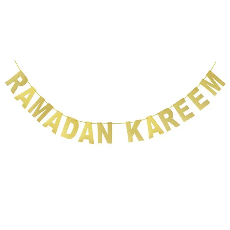 Золотые буквы Рамадан транспарант kareem Бантинг картон Вымпел флаги баннер