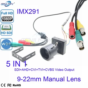 Hot Sale 1/3 Sony IMX291 Sensor WDR HD 1080P SDI+AHD+TVI+CVI+CVBS 1080P Video CCTV Security SDI Camera OSD 9-22mm Varifocal Lens
