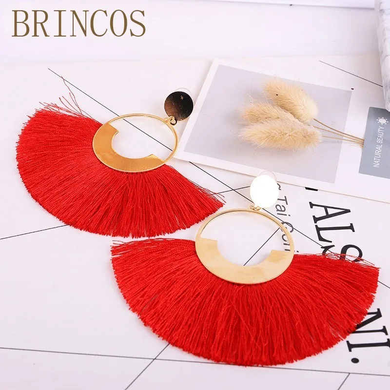 2020 Handmade ladies earrings tassels pick heart bohemian yellow personalized rhinestones opal Korea India geometric fashion | Украшения и