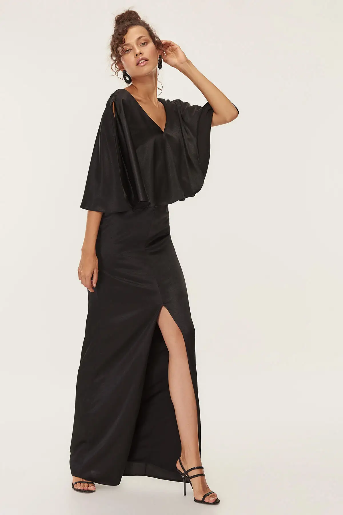 Черный вечерний маховик Trendyol TPRSS18FZ0314|Женские платья| |