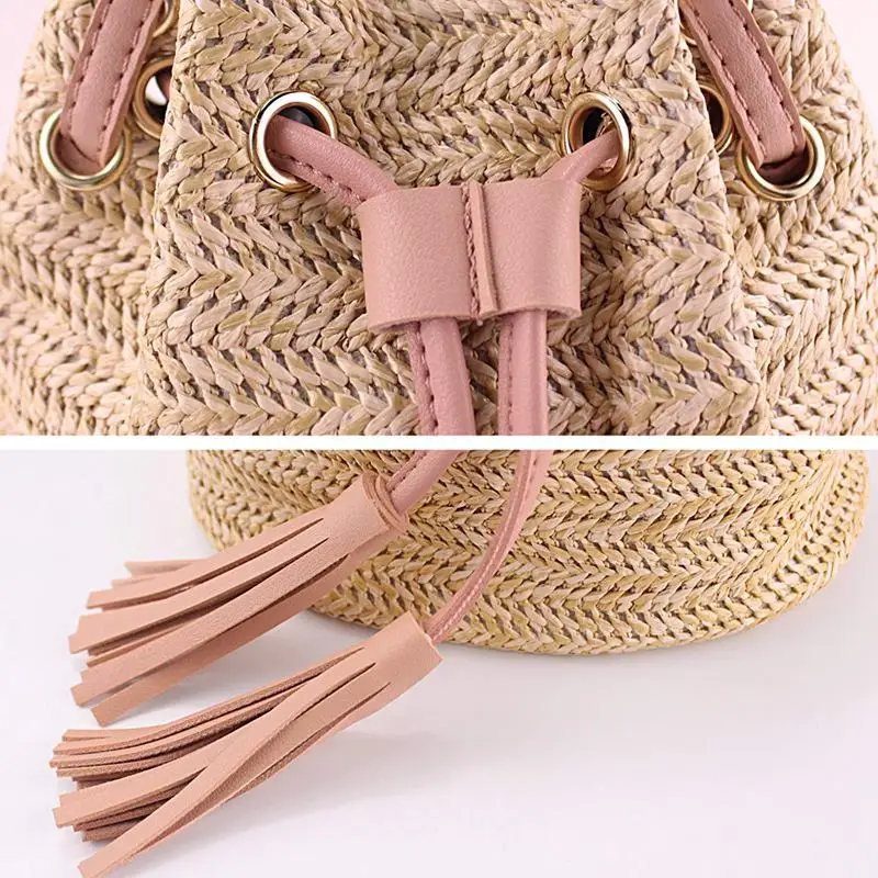 Messenger Bag Ladies Fabric Summer Beach Bags With Tassels Weaving Crossbody Women Money Bank Knitted Handba | Багаж и сумки