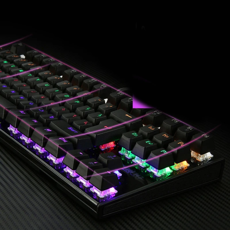 OPQ K28 игровая механическая клавиатура с подсветкой цветная светодиодная USB