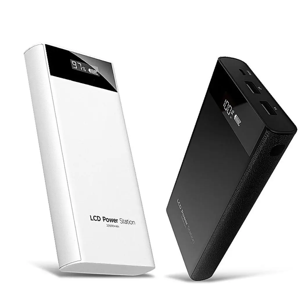 20000 мАч power Bank Dual USB портативный ЖК внешний аккумулятор для мобильных телефонов
