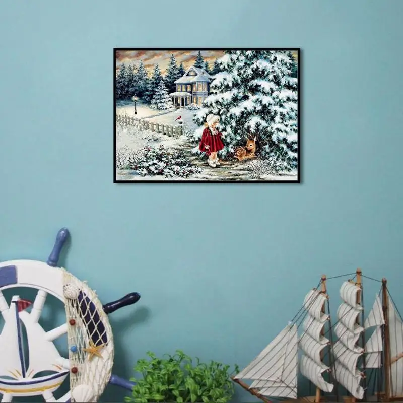 5D DIY полная дрель бриллиантовый рисунок Рождество Вышивка крестом мозаика | Дом и