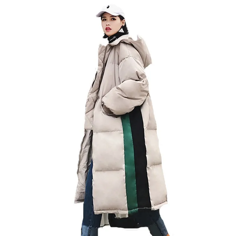 Winter Cotton Padded Coat Women 2018 Fashion Hooded Wadded Jacket Thicken Warm Long Parka Loose Overcoat Mujer Invierno 330 | Женская