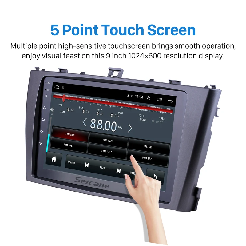 Головное устройство Seicane с GPS 2din Android 8 1 9 &quotавтомобильное радио для 2009 2013 Toyota AVENSIS HD