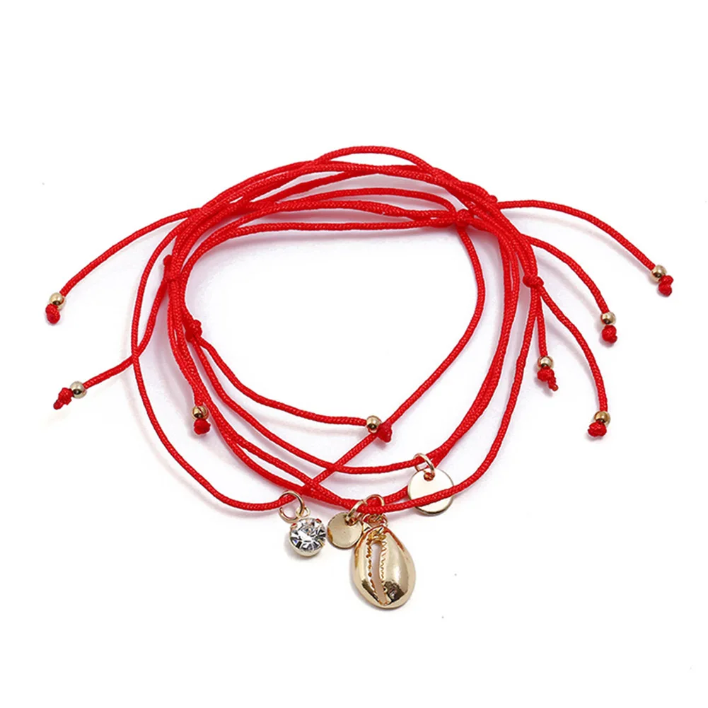 4 шт. красные черные цвета женские простой стиль сплав пайетки ювелирные браслеты