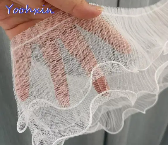 

12cm Luxury Tulle Chiffon Lace Embroidery Dress Collar Lace Ruffle Trim Ribbon For Women Clothes Curtains Hem Decor Sewing DIY